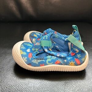 Size 5C Toddler Swim Shoes - Blue Shark & Popsicle Pattern Water Shoes